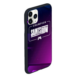Чехол для iPhone 11 Pro Max матовый Saints Row gaming champion: рамка с лого и джойстиком на неоновом фоне - фото 2