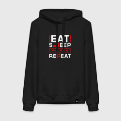 Женская толстовка хлопок Надпись eat sleep Hitman repeat