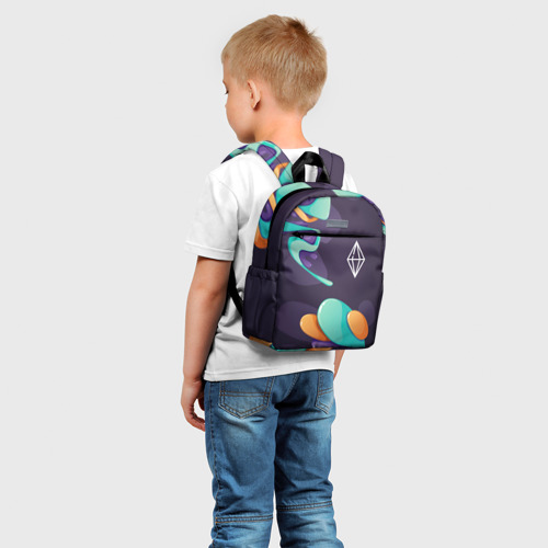 Детский рюкзак 3D с принтом The Sims graffity splash, фото на моделе #1
