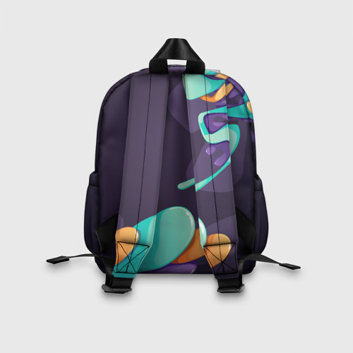 Детский рюкзак 3D с принтом The Sims graffity splash, вид сзади #2