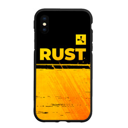 Чехол для iPhone XS Max матовый Rust - gold gradient: символ сверху