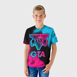 Детская футболка 3D GTA - neon gradient - фото 2