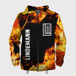 Мужская ветровка 3D Lindemann и пылающий огонь