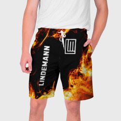 Мужские шорты 3D Lindemann и пылающий огонь
