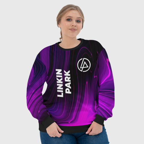 Женский свитшот 3D Linkin Park violet plasma, цвет 3D печать - фото 6