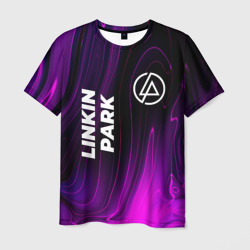 Мужская футболка 3D Linkin Park violet plasma