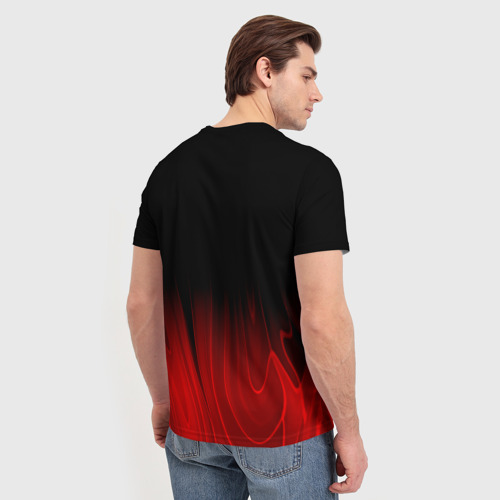 Мужская футболка 3D с принтом Sex Pistols red plasma, вид сзади #2