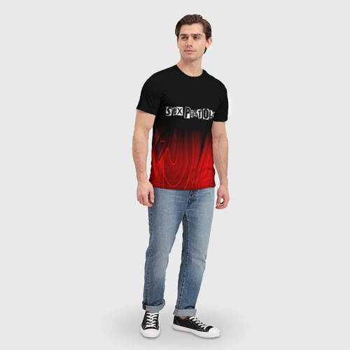 Мужская футболка 3D с принтом Sex Pistols red plasma, вид сбоку #3