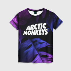 Женская футболка 3D Arctic Monkeys neon monstera