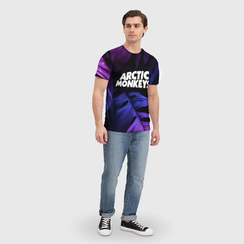 Мужская футболка 3D Arctic Monkeys neon monstera, цвет 3D печать - фото 5