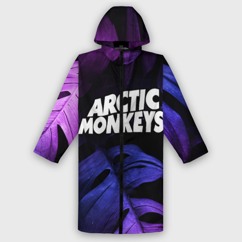 Женский дождевик 3D Arctic Monkeys neon monstera, цвет белый