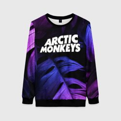 Женский свитшот 3D Arctic Monkeys neon monstera