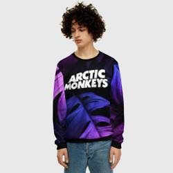 Мужской свитшот 3D Arctic Monkeys neon monstera - фото 2