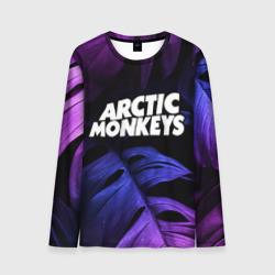 Мужской лонгслив 3D Arctic Monkeys neon monstera