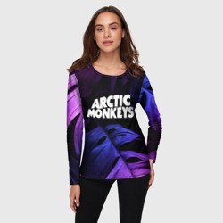 Женский лонгслив 3D Arctic Monkeys neon monstera - фото 2