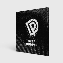 Холст квадратный Deep Purple с потертостями на темном фоне