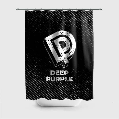 Штора 3D для ванной Deep Purple с потертостями на темном фоне