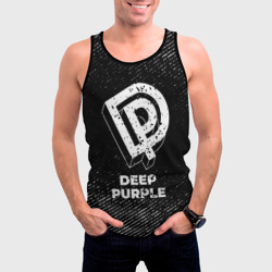 Мужская майка 3D Deep Purple с потертостями на темном фоне - фото 2