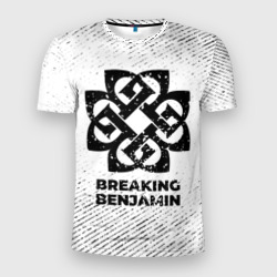 Мужская футболка 3D Slim Breaking Benjamin с потертостями на светлом фоне