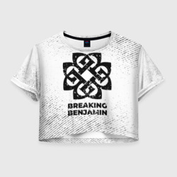 Женская футболка Crop-top 3D Breaking Benjamin с потертостями на светлом фоне