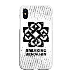 Чехол для iPhone XS Max матовый Breaking Benjamin с потертостями на светлом фоне