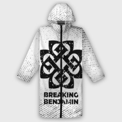 Мужской дождевик 3D Breaking Benjamin с потертостями на светлом фоне