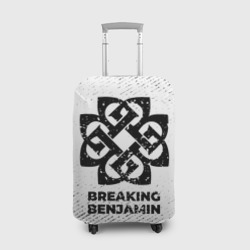 Чехол для чемодана 3D Breaking Benjamin с потертостями на светлом фоне
