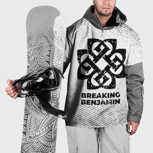 Накидка на куртку 3D Breaking Benjamin с потертостями на светлом фоне, цвет 3D печать