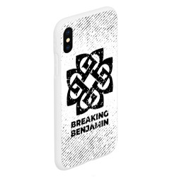 Чехол для iPhone XS Max матовый Breaking Benjamin с потертостями на светлом фоне - фото 2