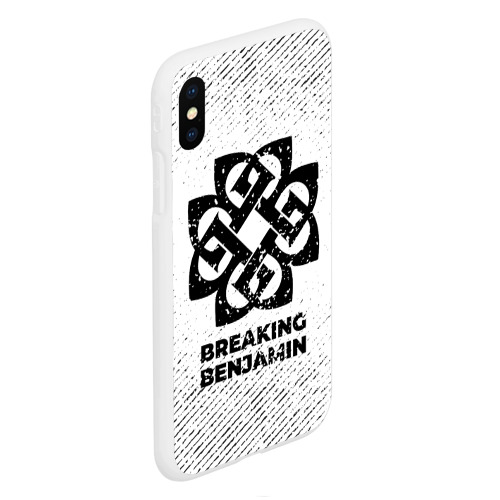 Чехол для iPhone XS Max матовый Breaking Benjamin с потертостями на светлом фоне - фото 3