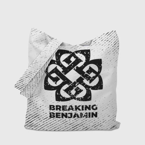 Шоппер 3D Breaking Benjamin с потертостями на светлом фоне - фото 4