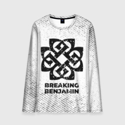 Мужской лонгслив 3D Breaking Benjamin с потертостями на светлом фоне