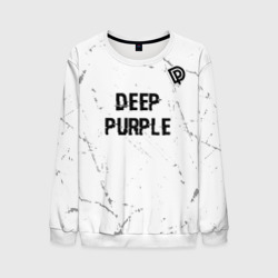 Мужской свитшот 3D Deep Purple glitch на светлом фоне: символ сверху