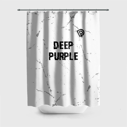 Штора 3D для ванной Deep Purple glitch на светлом фоне: символ сверху