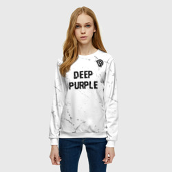 Женский свитшот 3D Deep Purple glitch на светлом фоне: символ сверху - фото 2