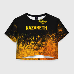 Женская футболка Crop-top 3D Nazareth - gold gradient: символ сверху