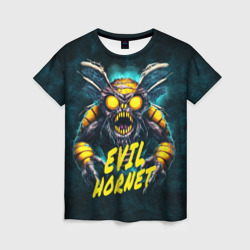 Женская футболка 3D Злой шершень - grunge style