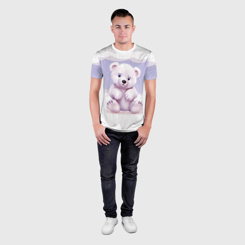 Мужская футболка 3D Slim с принтом Плюшевый мишка, вид сбоку #3