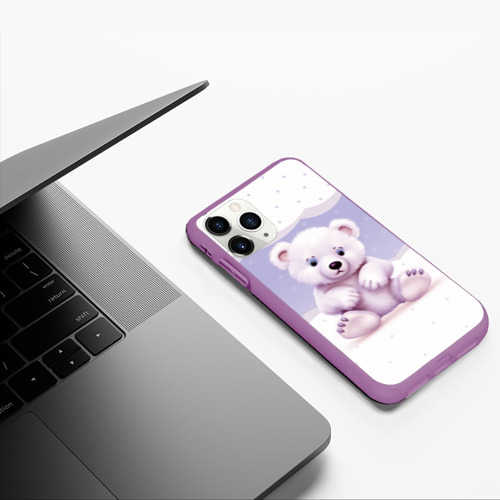 Чехол для iPhone 11 Pro матовый с принтом Плюшевый мишка, фото #5