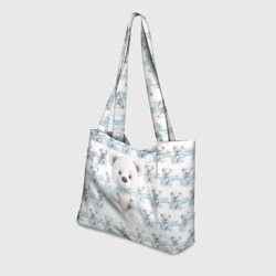 Пляжная сумка 3D Плюшевый белый медведь - фото 2