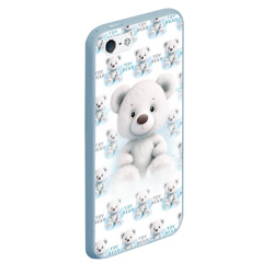 Чехол для iPhone 5/5S матовый Плюшевый белый медведь - фото 2