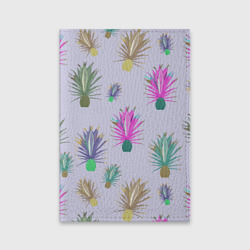 Обложка для паспорта матовая кожа Агава ютская - растение кактус