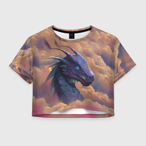 Женская футболка Crop-top 3D Pathfinder dragon, цвет 3D печать