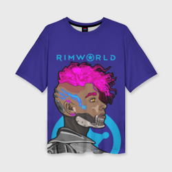 Женская футболка oversize 3D RimWorld персонаж