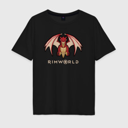 Мужская футболка хлопок Oversize RimWorld дракон