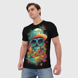 Мужская футболка 3D Лето череп - фото 2