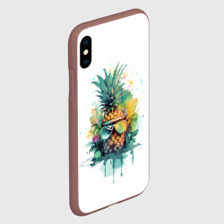 Чехол для iPhone XS Max матовый Ананас в солнечных очках - фото 2