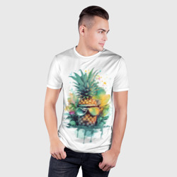 Мужская футболка 3D Slim Ананас в солнечных очках - фото 2