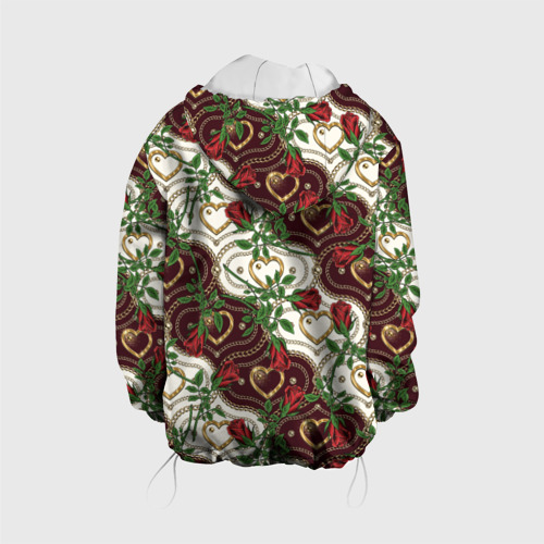 Детская куртка 3D Романтика - сердечки и розы, цвет белый - фото 2