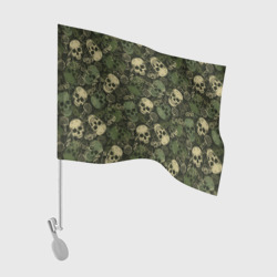 Флаг для автомобиля Камуфляж с черепами и грибами